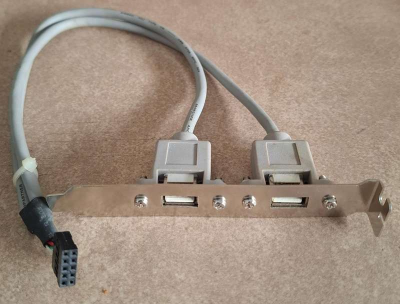 2pcs Mainboard 10Pin to 2X USB2.0 PCI Rear Panel Expansion Bracket USB Hub Connector Cable Adapter