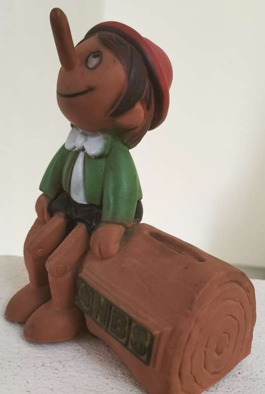 Vintage NBS Pinocchio piggy bank / savings bank / Money box