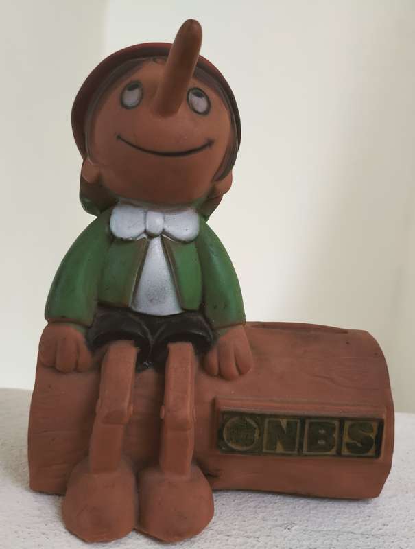 Vintage NBS Pinocchio piggy bank / savings bank / Money box