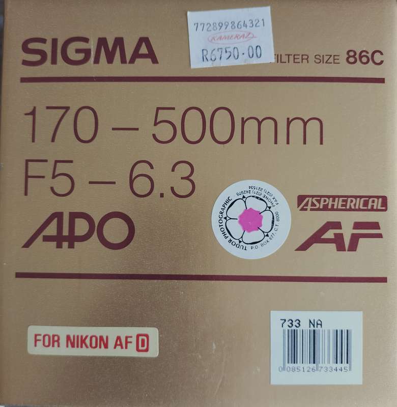 Vintage Sigma lens for Nikon AF - AF MF Zoom 170-500mm f5-6.3 D APO(MC18)