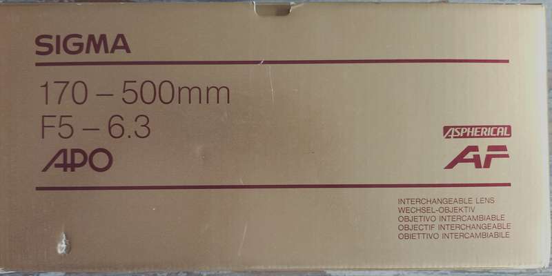 Vintage Sigma lens for Nikon AF - AF MF Zoom 170-500mm f5-6.3 D APO(MC18)