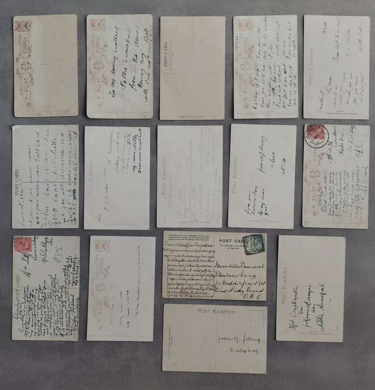 Vintage Romantic Post Cards (x15) - used