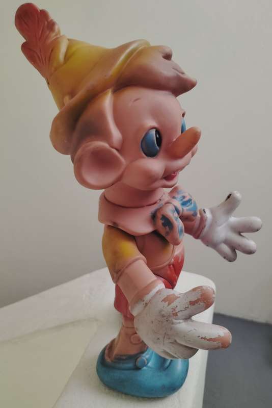 Vintage toy - Squeaky Pinnochio - Stands 38 cm high