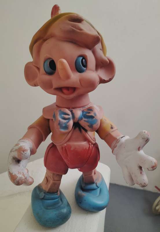 Vintage toy - Squeaky Pinnochio - Stands 38 cm high