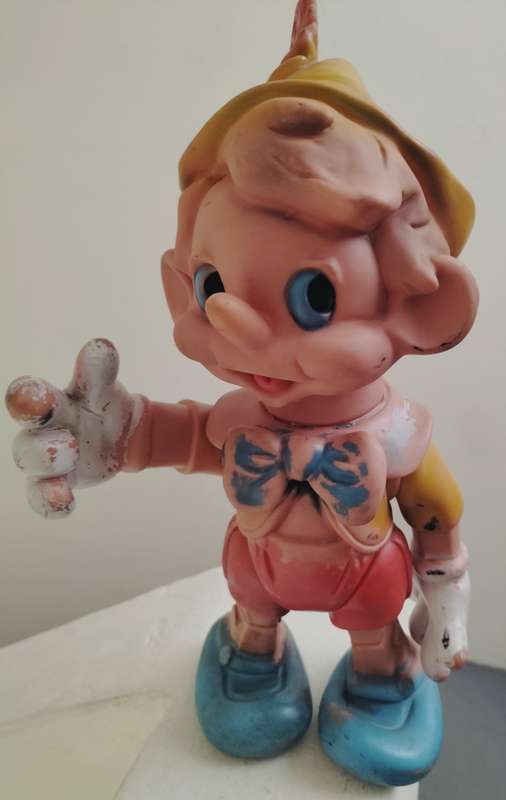 Vintage toy - Squeaky Pinnochio - Stands 38 cm high