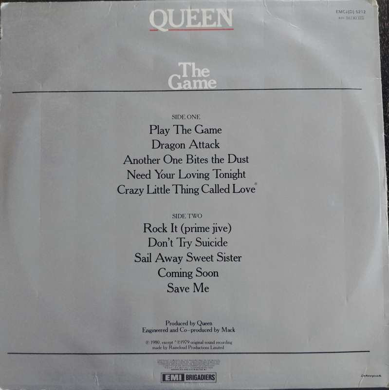 Vintage LP / Vinyl / Record - Queen - The Game
