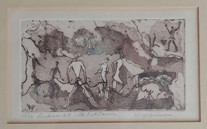 Wyn Haldeman - Bushman Art - 3 numbered prints framed