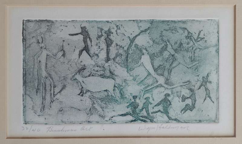 Wyn Haldeman - Bushman Art - 3 numbered prints framed