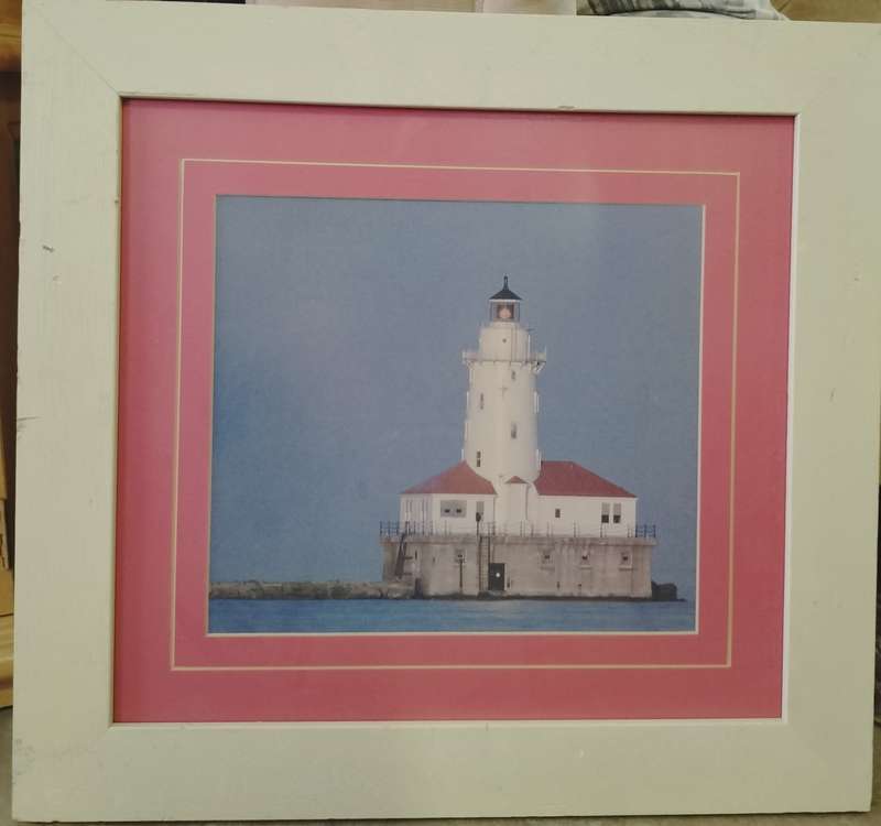 Framed photograph of a lighthouse - For the beach house
