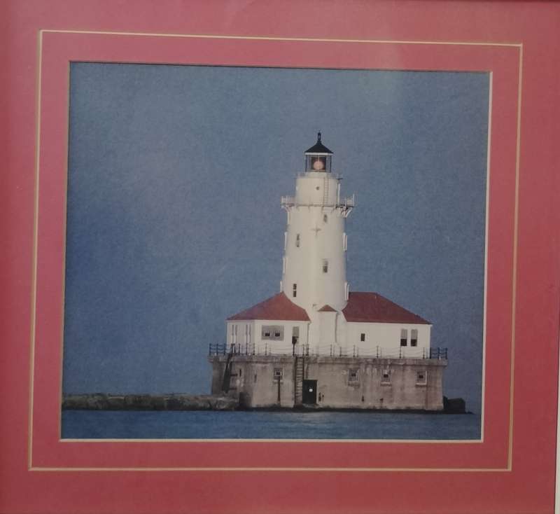 Framed photograph of a lighthouse - For the beach house