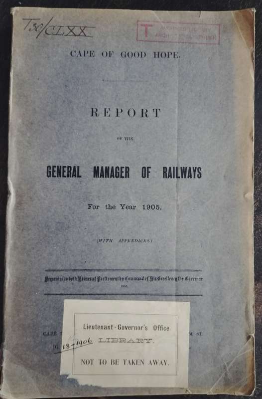 Cape of Good Hope - Railway Report 1905