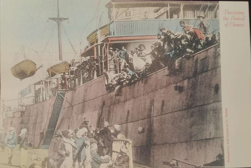 Vintage Post card - Arrival of the Chinese (REPRINT)