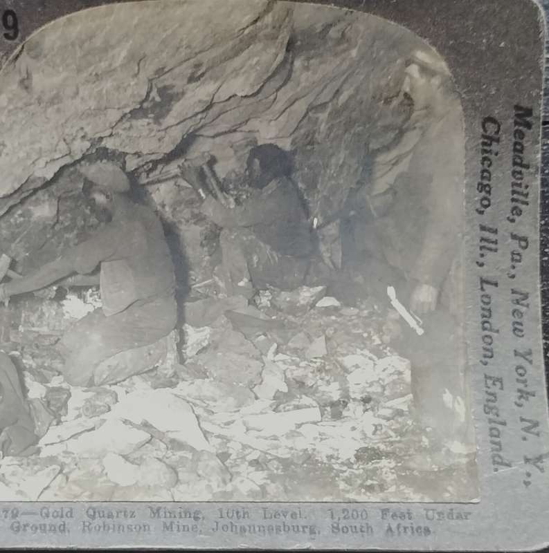 Rare - Johannesburg gold mining stereo view (Published by Keystone)