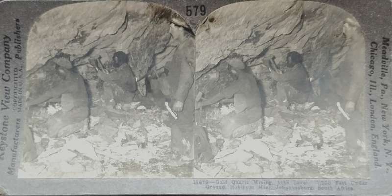 Rare - Johannesburg gold mining stereo view (Published by Keystone)