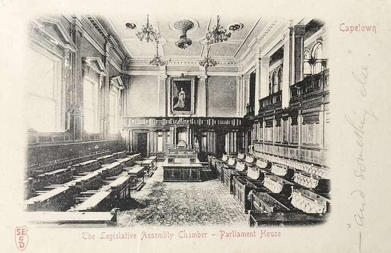 Vintage picture post card - Cape Town - The legislative Assembly Chamber - Parliament House