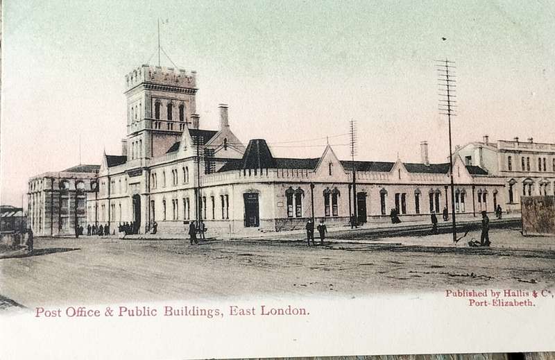 Vintage picture post card - East London - Post Office and Public Buildings