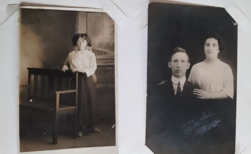 Post card album (x 88 postcards of people)
