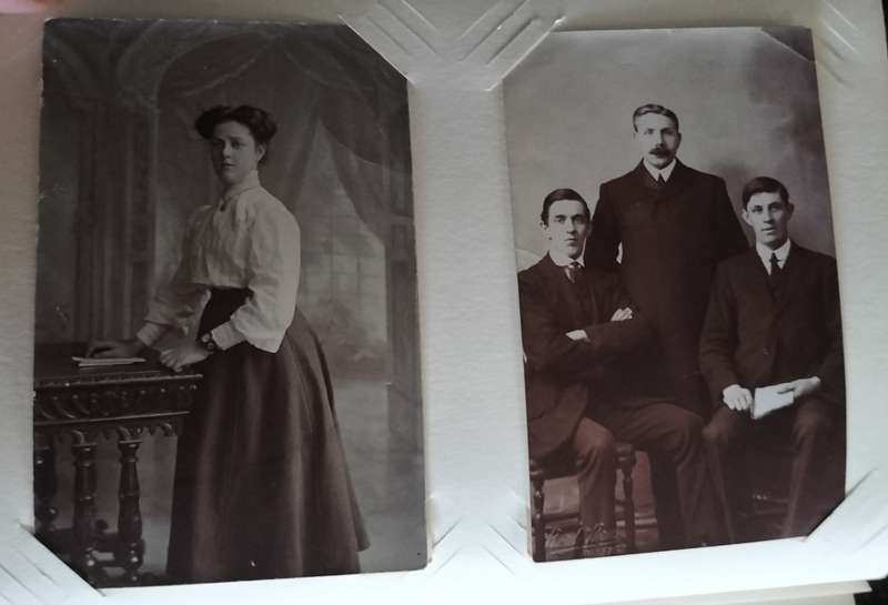 Post card album (x 88 postcards of people)