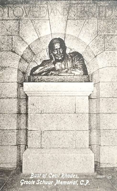 Vintage Post Card - Cecil John Rhodes Bust - Groote Schuur