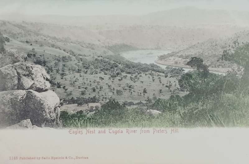 Vintage Post Card - Eagles nest and Tugela River from Pieter's Hill