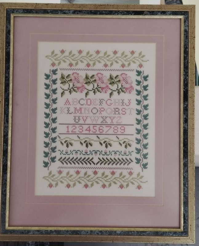 Alpha and numeric framed embroidery