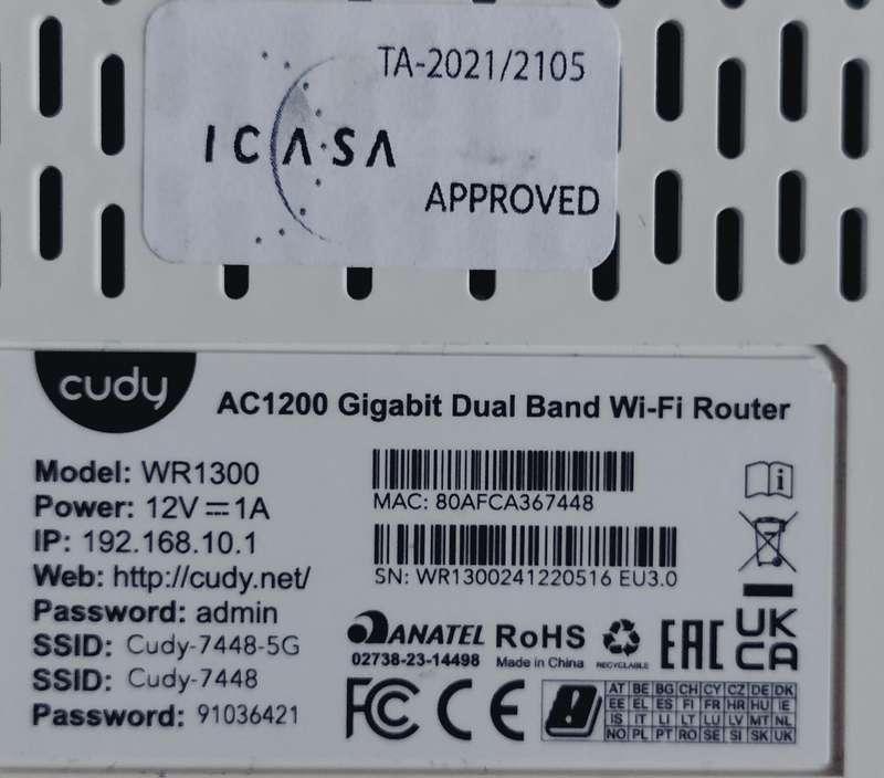 Wi-Fi Router Cudy AC1200 Gigabit Dual Band