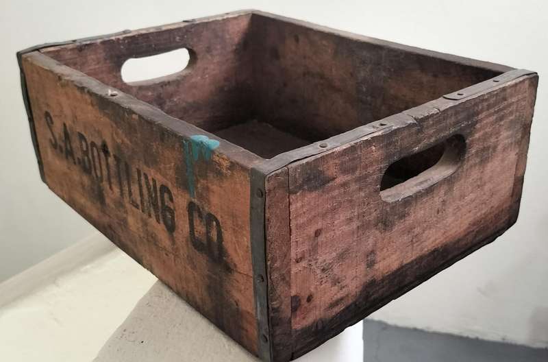 Vintage wooden bottle crate - SA Bottling Co