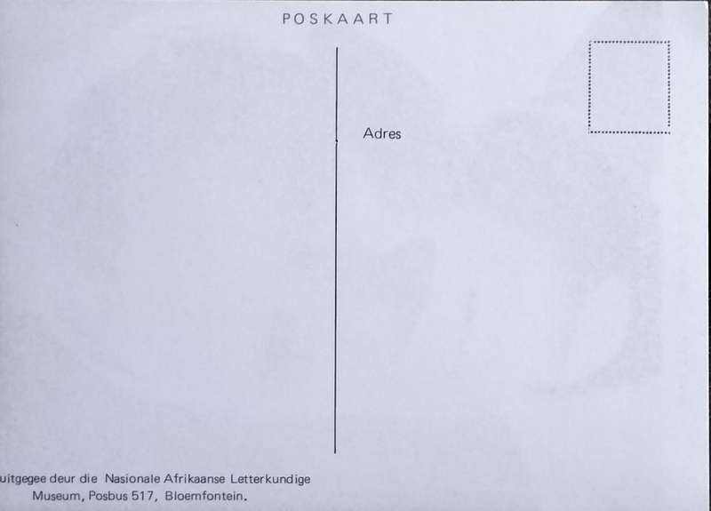 Poskaart / Post card - Pieter Johannes Schoeman - uitgereik deur NAL museum