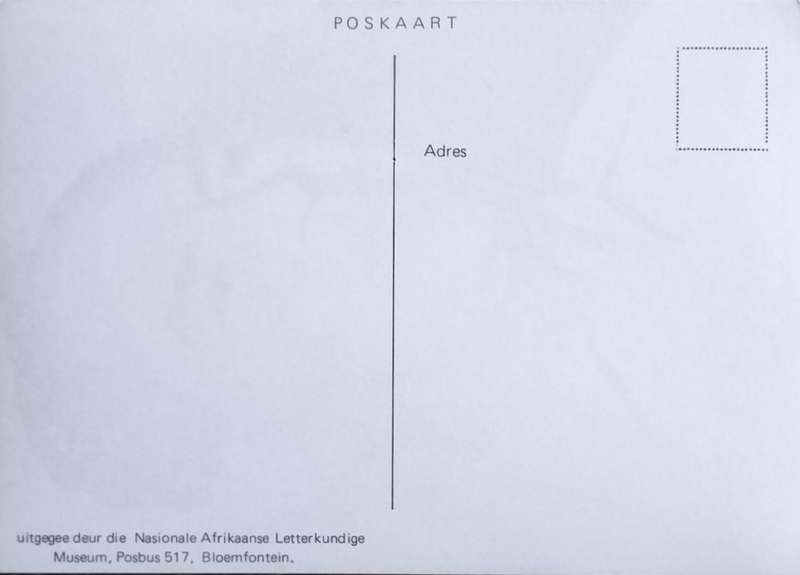 Poskaart / Post card - Nicolaas Petrus van Wyk Louw - uitgereik deur NAL museum