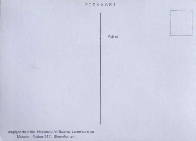 Poskaart / Post card - Daniel Francois Malherbe - uitgereik deur NAL museum