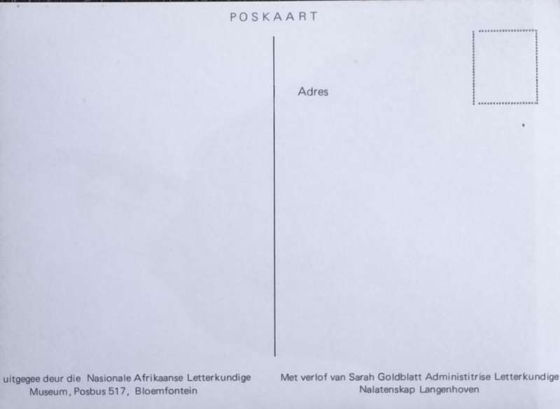 Poskaart / Post card - Cornelis Jakob Langenhoven - uitgereik deur NAL museum