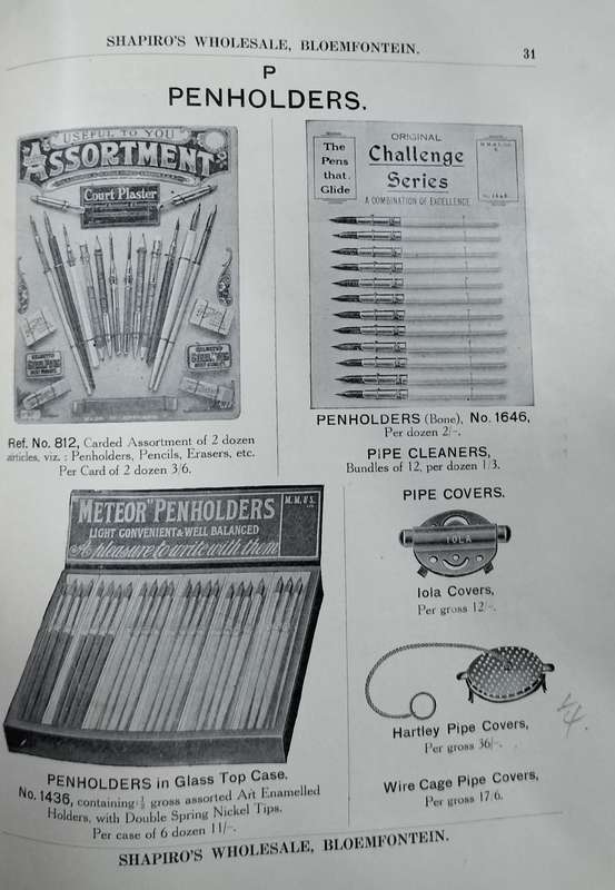 Bloemfontein History -  Shapiro's Wholesale Catalogue catalogue 1925 (44 pages)
