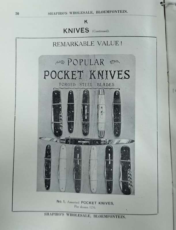 Bloemfontein History -  Shapiro's Wholesale Catalogue catalogue 1925 (44 pages)