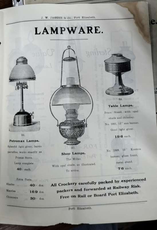 Port Elizabeth History -  JW Jagger & Co Crockery Price list 1925 (40 pages)