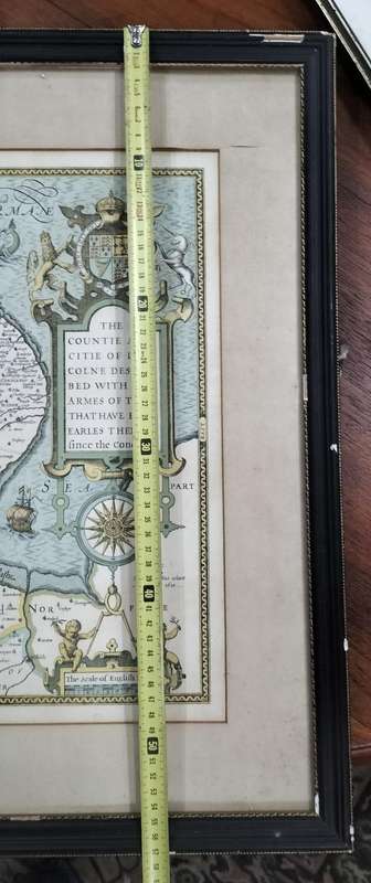 Antique British map (Lincolne) - framed