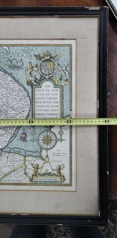 Antique British map (Lincolne) - framed