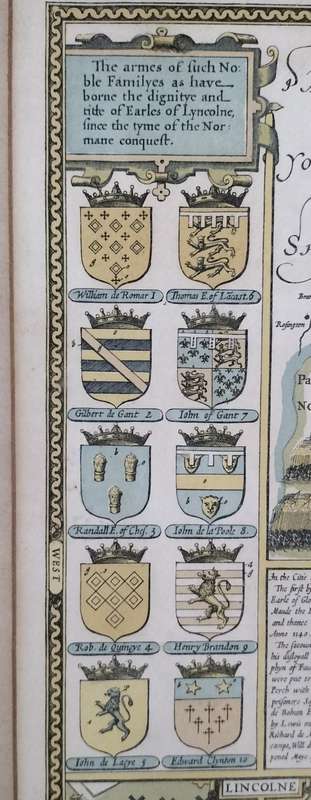 Antique British map (Lincolne) - framed