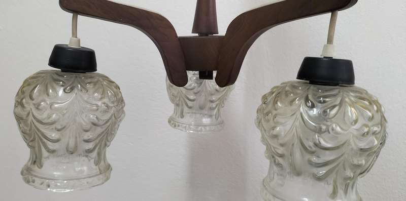 Vintage ceiling lamp unit (3x lampshades)