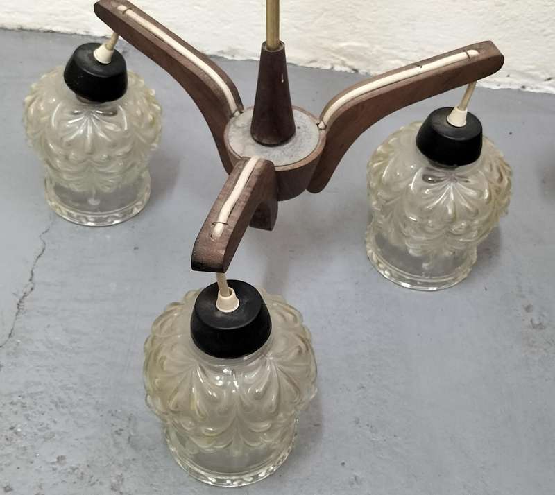 Vintage ceiling lamp unit (3x lampshades)