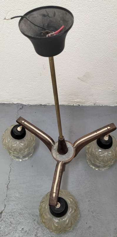 Vintage ceiling lamp unit (3x lampshades)