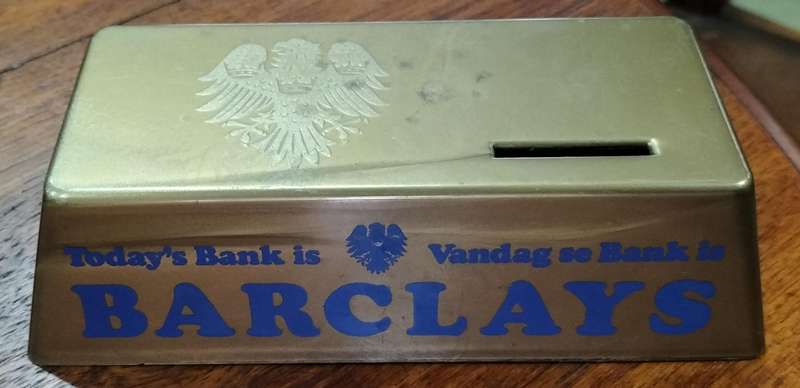 Vintage Barclays savings bank / money box / piggy bank - in form of goldbar