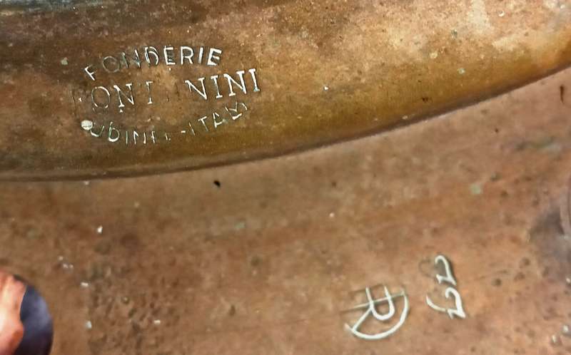 Vintage PAIR of ships brass portholes from Foundry Fontanini 1933, Udine, Italy
