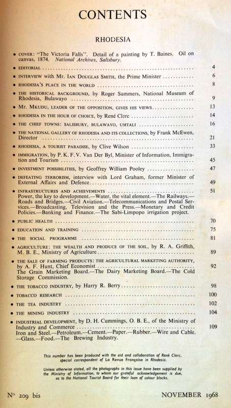 La Revue Francaise presents RHODESIA - November 1968