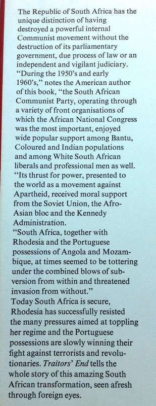 traitors' end - the rise and fall of the communist movement in Southern Africa - Nathaniel Weyl