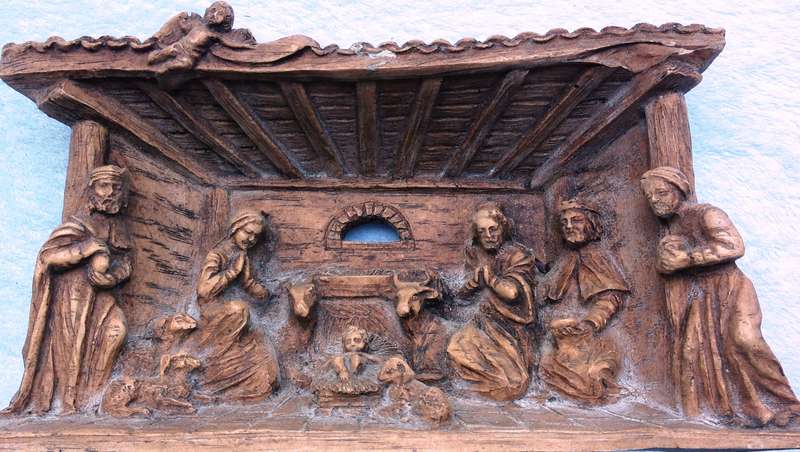 Exquisite Nativity Scene Wooden Carving