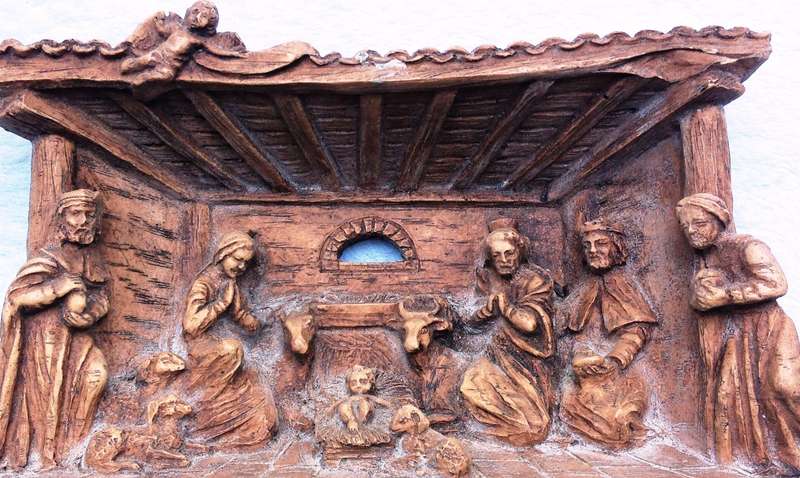 Exquisite Nativity Scene Wooden Carving