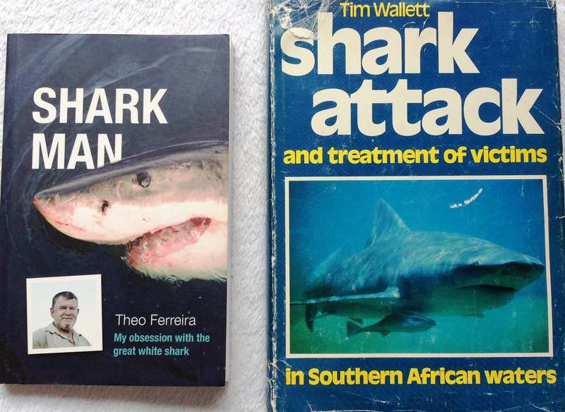Two books - Shark Man-Theo Ferreira and Shark Attack-Tim Wallett