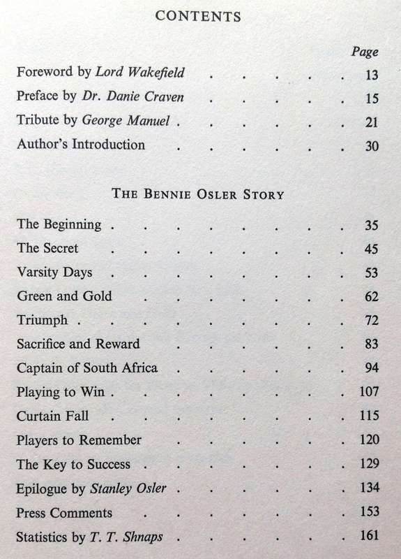 The Bennie Osler Story as told to Chris Greyvenstein - Hardcover