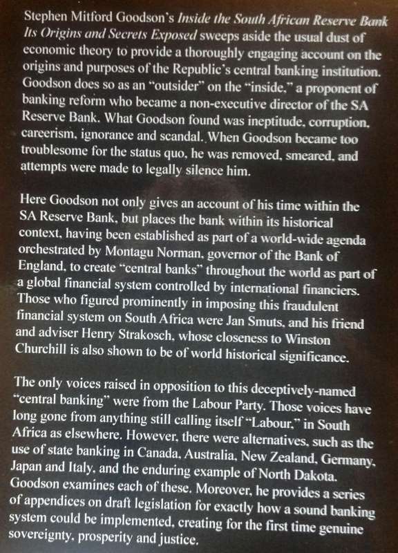 Inside the South African Reserve Bank - Its Origins and Secrets Exposed  Stephen Mitford Goodson