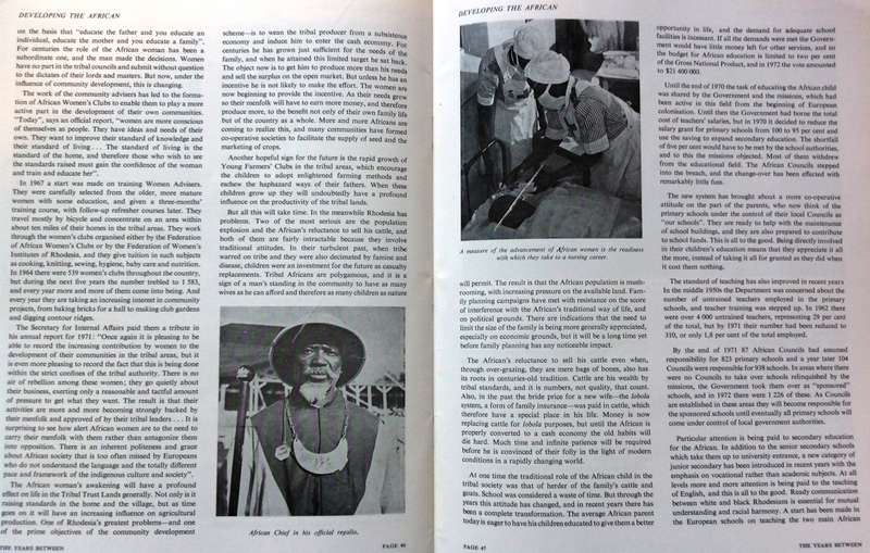 The Years Between - 1923 to 1973 - Half a Century of Responsible Government in Rhodesia - W D Gale